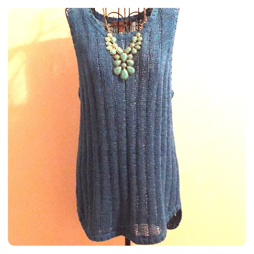 💲🔻Like New Tunic Knit Top in Blues of all Hues